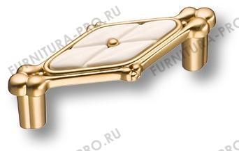 Ручка скоба, матовое золото с белой вставкой 64 мм 336064MP66PL06 фото, цена 985 руб.