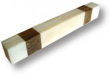 Ручка скоба, цвет - слоновая кость, дополненная вставками из древесины 96 мм 147A1 фото, цена 2 255 руб.